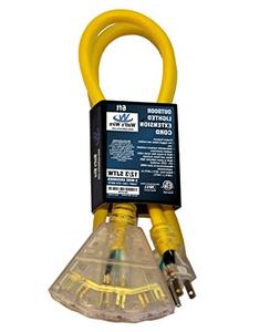 Watt's Wire 12 Awg Grounded 6ft Heavy Duty Multi Outlet SJTW