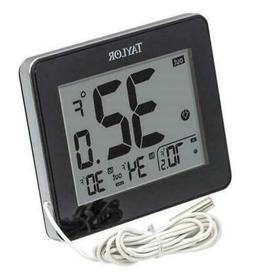 TAYLOR 1710 WIRED DIGITAL INDOOR/OUTDOOR THERMOMETER, BLACK