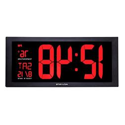 AcuRite 75100C 18-Inch Large Led Clock with Indoor Temperatu