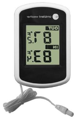 Ambient Weather Compact WS-02 Indoor/Outdoor Thermometer wit