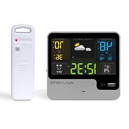 AcuRite 01129M Alarm Clock with USB Charger & Weather Statio