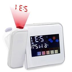 Gotian Alarm Clock Projection Digital Weather Black LED Alar