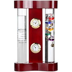 With Galileo Thermometer Quartz Clock 5 Colored Spheres