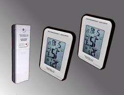 Black Trim Dual Display Wireless Indoor/Outdoor Thermometer 