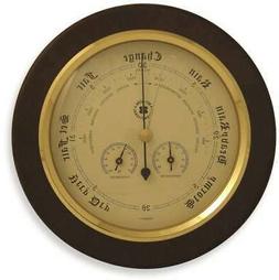 Brass and Cherry Wood Weather Station