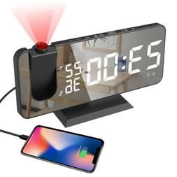 Digital Snooze Dual Alarm Clock with Projection FM Radio 7.5