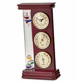 With Clock, Barometer And Thermometer Storm Glass Deskto