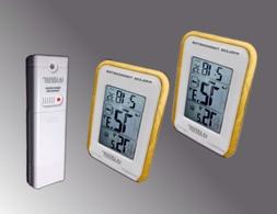Gold Trim Dual Display Wireless Indoor/Outdoor Thermometer M