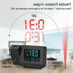 Indoor Outdoor Digital Projection USB Charger Alarm Clock wi