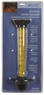 Taylor 2704 Jumbo Rain Gauge and Thermometer