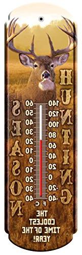 Reflective Art Hunting Season Vintage Style Tin Thermometers