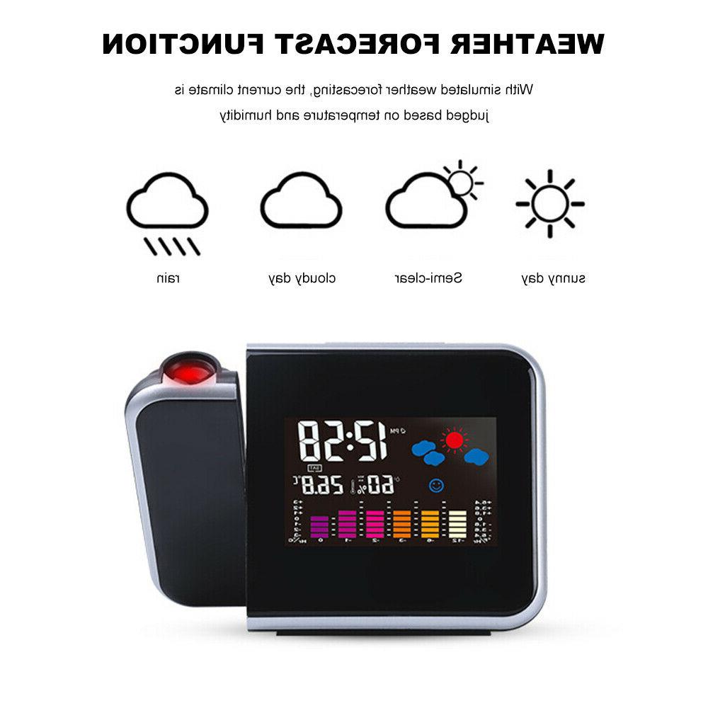 Projection Alarm Clock Weather Station Thermometer Temperature Humidity