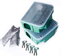 With 4 Keys Heavy Duty Locking Rodent Bait Station With 2 Bo