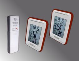 Red Trim Dual Display Wireless Indoor/Outdoor Thermometer Mi