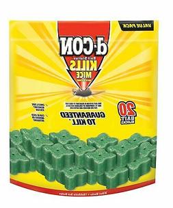 D-Con Refillable Corner Fit Mice Bait Station, 1 Trap + 20 B