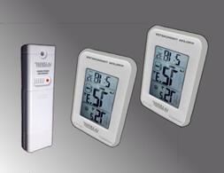 Silver Trim Dual Display Wireless Indoor/Outdoor Thermometer
