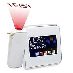 FlorLife Square Projection Digital Weather LCD Snooze Alarm 