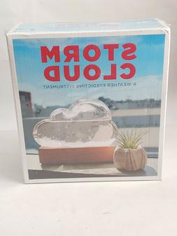 Storm Cloud Weather Predicting Glass Forcast Wood Base