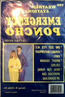 Emergency Poncho New Sealed One Size Fits All Style #5100 Cl