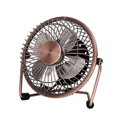 GLAMOURIC Small USB Desk Fan Mini Metal Personal Fan Retro D
