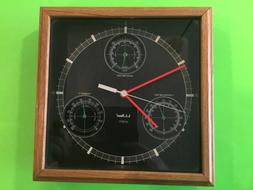 Clock Barometer Humidity Vintage Analog Pre-owned
