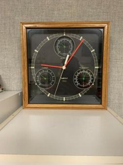 Clock Barometer Hygrometer Vintage Retro Analog