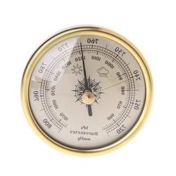 Hoiert 72mm Wall Hanging Barometer 1070hPa Gold Color Round 