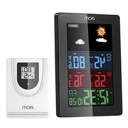 AOMKS Weather Station, Indoor Outdoor Thermometer with Senso