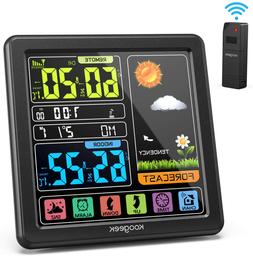 Forecast Large Color Display Wireless Remote Sensor Temp Mon