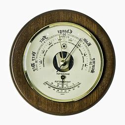 S - "portsmouth" Barometer With Thermometer On Cherry Wood B