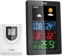 Wireless Weather Station, Indoor Outdoor Thermometer with Co