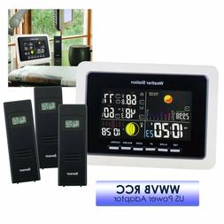 Wwvb Rcc + 3 Remote Sensor Led Backlight Moonphase Outdoor I